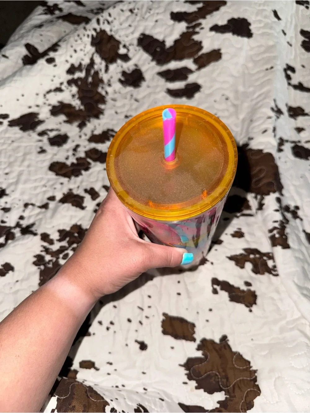 Starbucks Multicolor Psychedelic Graphic Tumbler with Matching Straw
